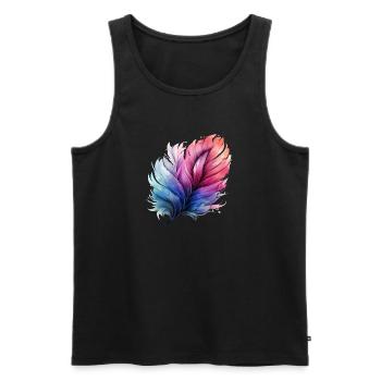 Dégradé prismatique de plumes - Débardeur bio Premium Homme - noir - Devant - Michal (187cm)