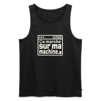 Développeur, ça marche sur ma machine - Débardeur bio Premium Homme - noir - Devant - Michal (187cm)