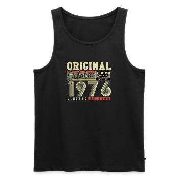 Original octobre 1976 – 50e anniversaire Rétro - Débardeur bio Premium Homme - noir - Devant - Michal (187cm)