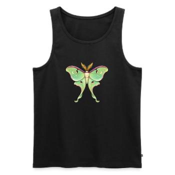 Luna Moth Illustration Céleste Actias luna - Débardeur bio Premium Homme - noir - Devant - Michal (187cm)