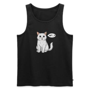 Chat Wondered Comic - Débardeur bio Premium Homme - noir - Devant - Michal (187cm)