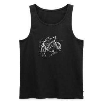 Gribouillis de la Fille Cheval - Débardeur bio Premium Homme - noir - Devant - Michal (187cm)
