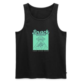 Snack de pizza OVNI - Débardeur bio Premium Homme - noir - Devant - Michal (187cm)
