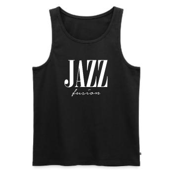Logo typographique Jazz Fusion - Débardeur bio Premium Homme - noir - Devant - Michal (187cm)