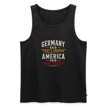 German American German Roots Origin - Men's Premium Organic Tank Top - black - Front - Michal (187cm)