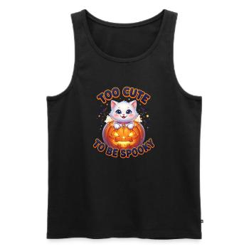 Chat trop mignon pour être effrayant - Débardeur bio Premium Homme - noir - Devant - Michal (187cm)