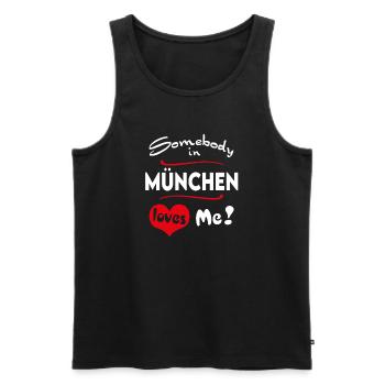 München Stadt Urban T-Shirt City Heimatliebe Town - Männer Premium Bio Tank Top - Schwarz - Vorne - Michal (187cm)