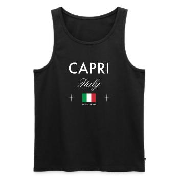 Capri Italie Coordonnées Souvenir de voyage - Débardeur bio Premium Homme - noir - Devant - Michal (187cm)
