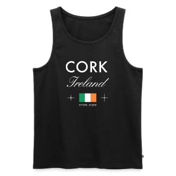 Cork Irlande Coordonnées Souvenir de voyage - Débardeur bio Premium Homme - noir - Devant - Michal (187cm)