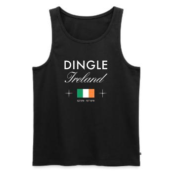 Dingle Ireland Coordinate Souvenir de voyage - Débardeur bio Premium Homme - noir - Devant - Michal (187cm)