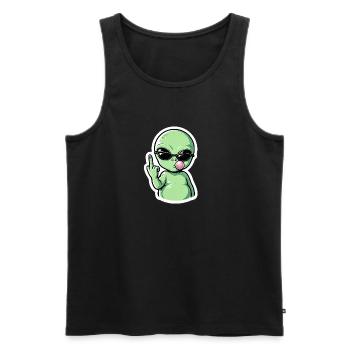 Extraterrestre avec lunettes de soleil Groove de fellation - Débardeur bio Premium Homme - noir - Devant - Michal (187cm)