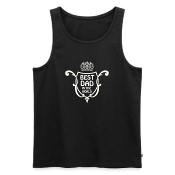 Emblème du meilleur papa au monde - Débardeur bio Premium Homme - noir - Devant - Michal (187cm)