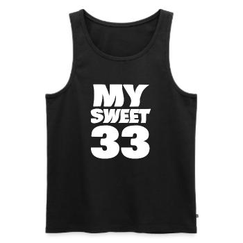33 - Débardeur bio Premium Homme - noir - Devant - Michal (187cm)