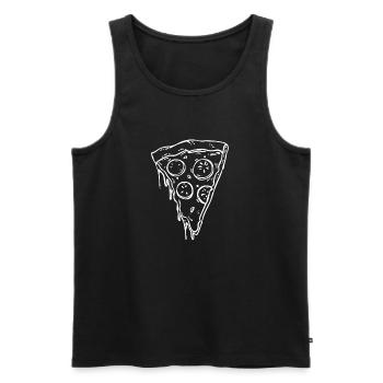Art au trait de la part de pizza - Débardeur bio Premium Homme - noir - Devant - Michal (187cm)