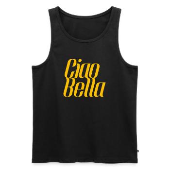 Ciao Bella Italie Dicton – Minimal Typer Design - Débardeur bio Premium Homme - noir - Devant - Michal (187cm)