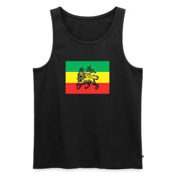 Haile Selassie I Jah Rastafari Rasta Reggae Racines - Débardeur bio Premium Homme - noir - Devant - Michal (187cm)