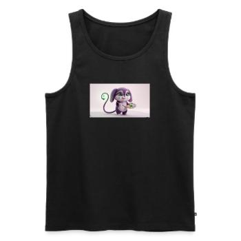Cute Fluffy Creature Artist with Paint Palette and - Men's Premium Organic Tank Top - black - Front - Michal (187cm)