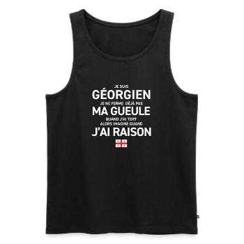 Je Suis Georgien Je Ne Ferme Deja Pas Ma Gueule... - Débardeur bio Premium Homme - noir - Devant - Michal (187cm)