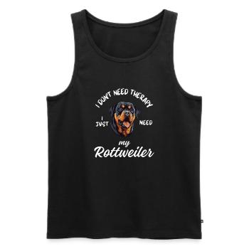 Chien de thérapie Rottweiler - Débardeur bio Premium Homme - noir - Devant - Michal (187cm)