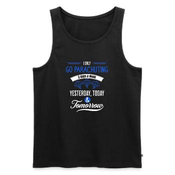 Citation drôle sur le parachutisme - Débardeur bio Premium Homme - noir - Devant - Michal (187cm)