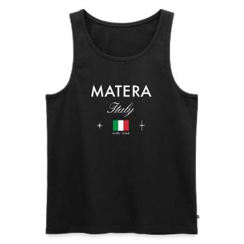 Matera Italie coordonne un souvenir de voyage - Débardeur bio Premium Homme - noir - Devant - Michal (187cm)