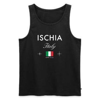 Ischia Italy Coordinates Travel Souvenir - Men's Premium Organic Tank Top - black - Front - Michal (187cm)