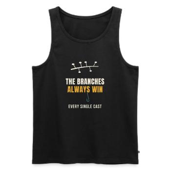 Fishing The Branches Always Win Every Single Cast - Men's Premium Organic Tank Top - black - Front - Michal (187cm)