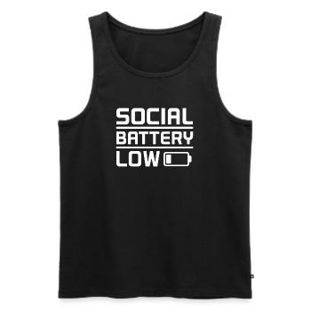 Social Battery Low Introvert Saying Shirt - Men's Premium Organic Tank Top - black - Front - Michal (187cm)