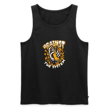 Against System - Männer Premium Bio Tank Top - Schwarz - Vorne - Michal (187cm)
