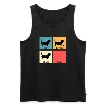Basset Hound Dog Lover Gift for Dog Mom - Men's Premium Organic Tank Top - black - Front - Michal (187cm)