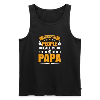 Mes personnes préférées m’appellent Papa - Débardeur bio Premium Homme - noir - Devant - Michal (187cm)