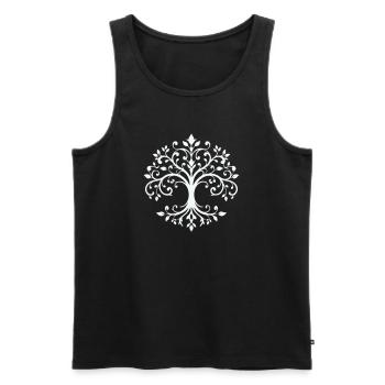 Baum des Lebens Ornament - Männer Premium Bio Tank Top - Schwarz - Vorne - Michal (187cm)