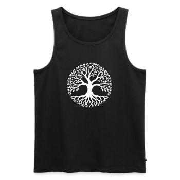 Tree of Life Silhouette Circle - Men's Premium Organic Tank Top - black - Front - Michal (187cm)