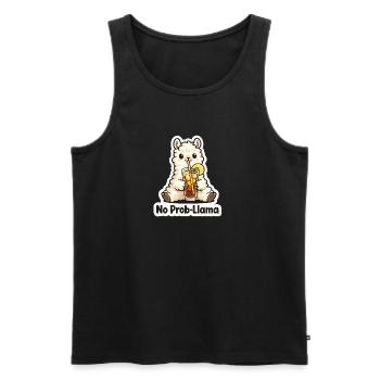 No Prob Llama Drink Illustration - Men's Premium Organic Tank Top - black - Front - Michal (187cm)