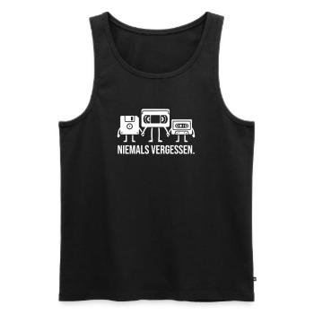 Niemals vergessen Diskette Videokassette Kassette - Männer Premium Bio Tank Top - Schwarz - Vorne - Michal (187cm)