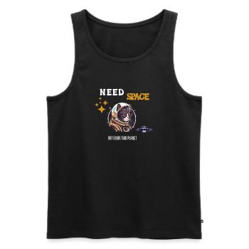 Need Space Cat Astronaut - Funny Space Kitty - Männer Premium Bio Tank Top - Schwarz - Vorne - Michal (187cm)