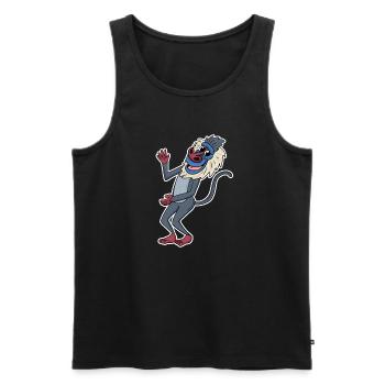 Paviane Affe Tier - Männer Premium Bio Tank Top - Schwarz - Vorne - Michal (187cm)