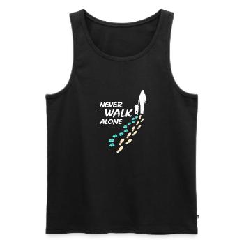 Never Walk Alone Pfotenspuren - Männer Premium Bio Tank Top - Schwarz - Vorne - Michal (187cm)
