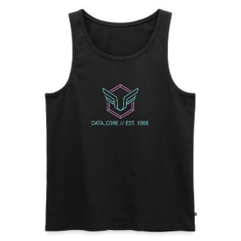 Cyberpunk & Synthwave Symbol Data Core 1998  - Männer Premium Bio Tank Top - Schwarz - Vorne - Michal (187cm)