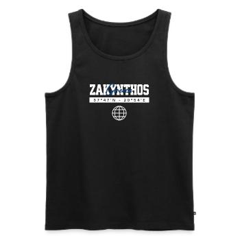 Zakynthos Griechenland Koordinaten Reise Souvenir - Männer Premium Bio Tank Top - Schwarz - Vorne - Michal (187cm)