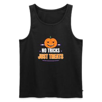 No Tricks Just Treats Cute Pumpkin Funny Halloween - Männer Premium Bio Tank Top - Schwarz - Vorne - Michal (187cm)