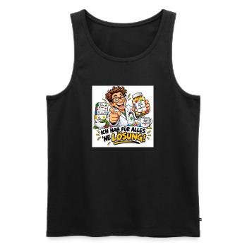 Lösungsdoktor: Pillenwitz - Männer Premium Bio Tank Top - Schwarz - Vorne - Michal (187cm)