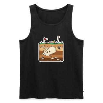 Dinosaurier-Ausgrabung mit gehörntem Schädel - Männer Premium Bio Tank Top - Schwarz - Vorne - Michal (187cm)