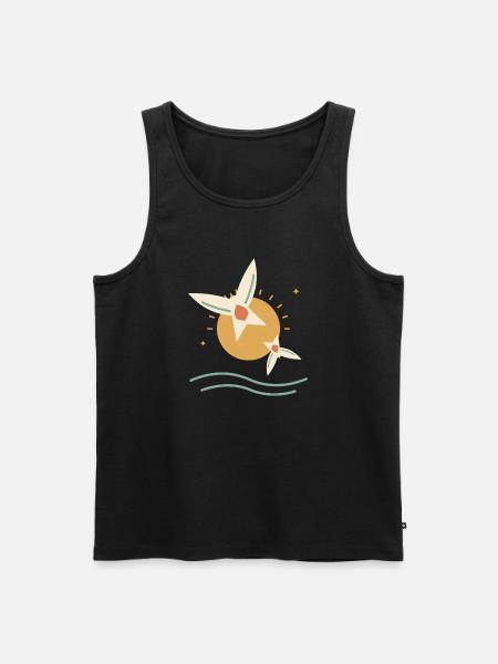 Schwalben bei Sonnenaufgang - Männer Premium Bio Tank Top - Schwarz