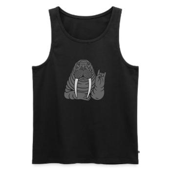 Walross - Männer Premium Bio Tank Top - Schwarz - Vorne - Michal (187cm)
