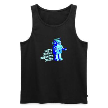 robotnik dance - old school robots - Men's Premium Organic Tank Top - black - Front - AI Model Male 178 light (178cm)