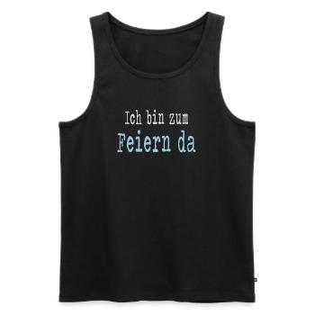 Ich bin zum Feiern da - Junggesellenabschied - Männer Premium Bio Tank Top - Schwarz - Vorne - AI Model Male 178 light (178cm)