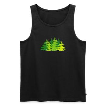 Forêt, arbres, forêts mixtes, icône, nature, graphique - Débardeur bio Premium Homme - noir - Devant - AI Model Male 178 light (178cm)