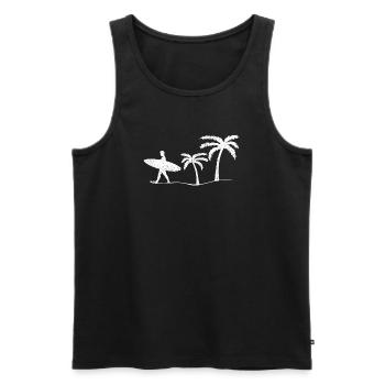 Surfer Surfing - Men's Premium Organic Tank Top - black - Front - AI Model Male 178 light (178cm)
