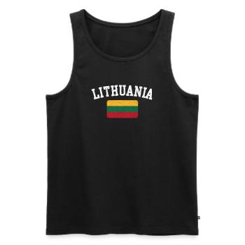 Lithuania Arch Flag Tee - Men's Premium Organic Tank Top - black - Front - AI Model Male 178 light (178cm)